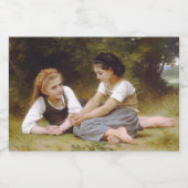 Les Noisettes: Jonge meisjes verzamelen hazelnoten Voedselcontainer Etiket (Enkel label)