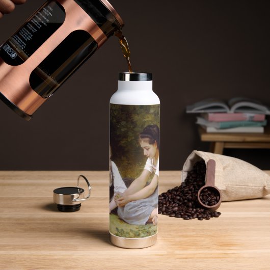 Les Noisettes: Jonge meisjes verzamelen hazelnoten Waterfles (Koffie)