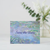 Les Nympheas Water Lilies Save the Date Wedding Aankondigingskaart (Staand voorkant)