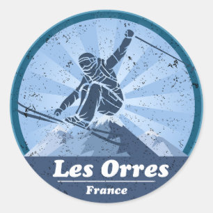 Les Orres Skiers Ronde Sticker