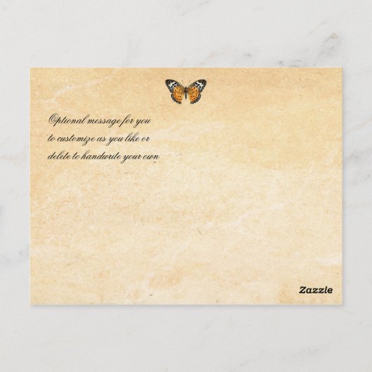 Les Papillons Bedankt Briefkaart (Achterkant)