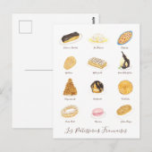 Les Pâtisserie Françaises waterverf Briefkaart (Voorkant / Achterkant)