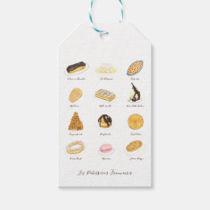 Les Pâtisserie Françaises waterverf Cadeaulabel