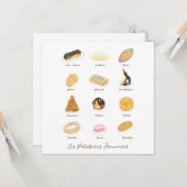 Les Pâtisserie Françaises waterverf Kaart (Voorkant / Achterkant in situ)