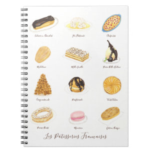 Les Pâtisserie Françaises waterverf Notitieboek