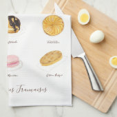 Les Pâtisserie Françaises waterverf Theedoek (Quarter Fold)