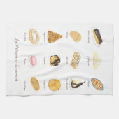 Les Pâtisserie Françaises waterverf Theedoek (Horizontaal)