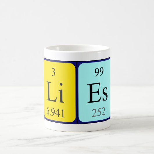 Les periodieke lijstnaam mok (Center)