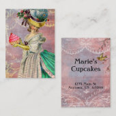 Les Petits Gateaux Marie Antoinette Cupcake & Visitekaartje (Voorkant / Achterkant)