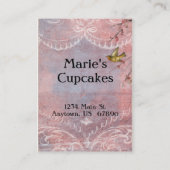 Les Petits Gateaux Marie Antoinette Cupcake & Visitekaartje (Achterkant)