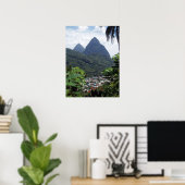 Les Pitons, Saint Lucia Poster (Thuiskantoor)