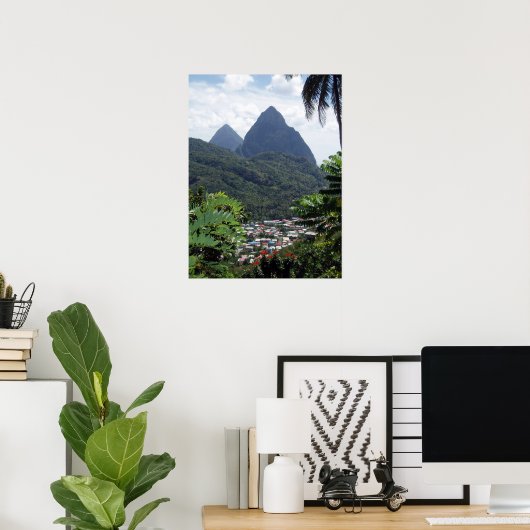 Les Pitons, Saint Lucia Poster (Thuiskantoor)