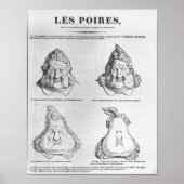 Les Poires, karikatuur van koning Louis-Philippe Poster (Voorkant)