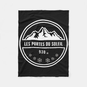 Les Portes du Soleil Alpine Skiën Snowboarden Mo Fleece Deken