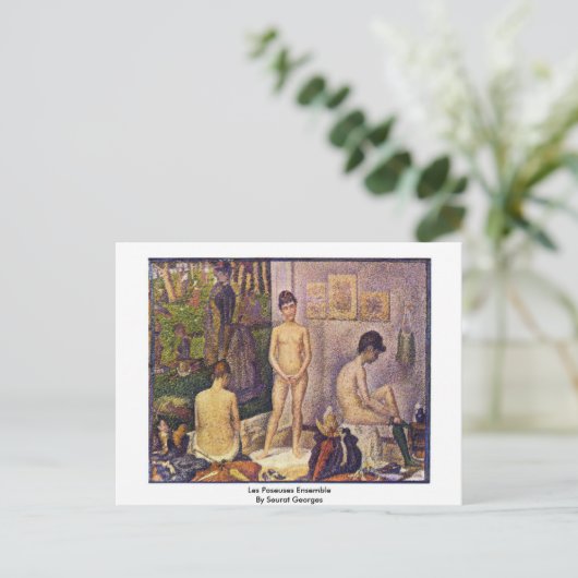 Les Poseuses Ensemble van Seurat Georges Briefkaart (Staand voorkant)