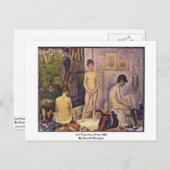 Les Poseuses Ensemble van Seurat Georges Briefkaart (Voorkant / Achterkant)