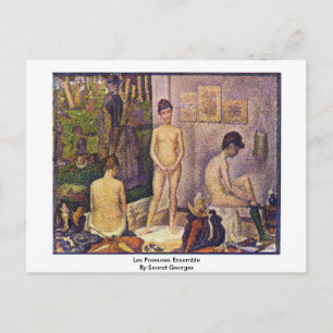 Les Poseuses Ensemble van Seurat Georges Briefkaart