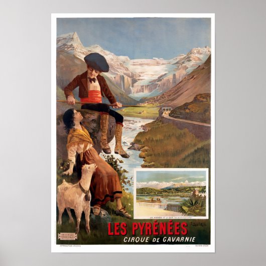 Les Pyrénées, Gavarnie  Toerismereizen Poster (Voorkant)