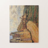 Les Roches bij Falaise bij Giverny Monet Fine Art Legpuzzel (Verticaal)