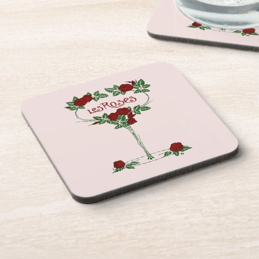 Les Rozen Bier Onderzetter (Linkerzijde)