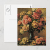 Les Rozen Dans Un Vase Briefkaart (Voorkant / Achterkant)