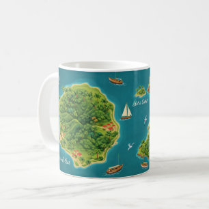 Les Saintes – Geïllustreerde eilandkaart Koffiemok