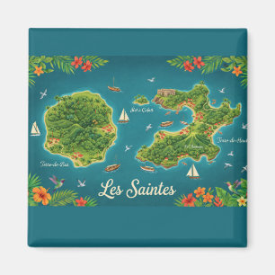 Les Saintes – Geïllustreerde eilandkaart Magneet
