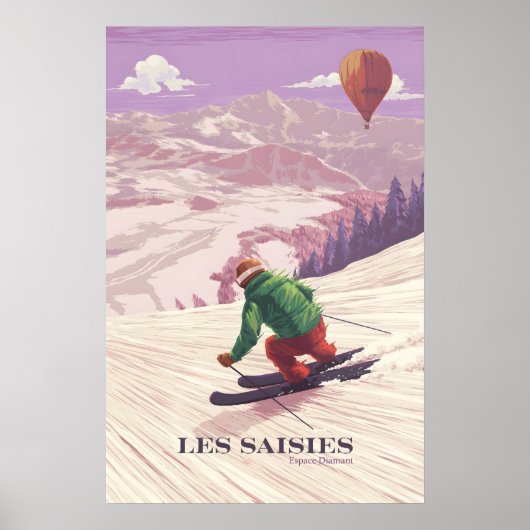 Les Saisies Frankrijk Skigebied Poster (Voorkant)