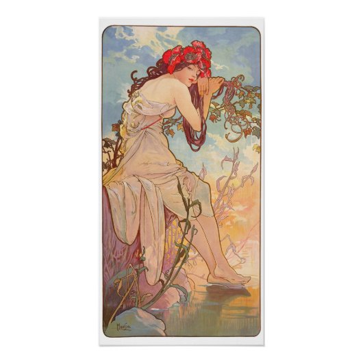 Les Saisons Lete - 1896 - Alphonse Mucha Perfect Poster (Voorkant)