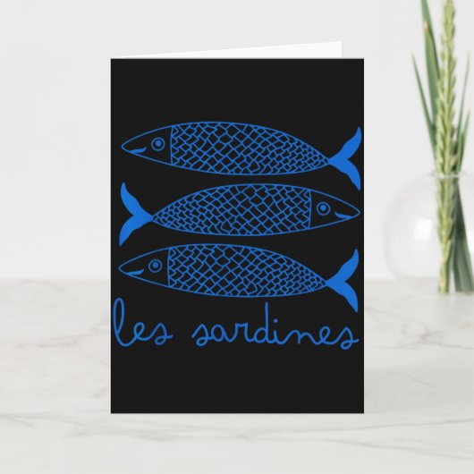 Les Sardines Ingeblikte Vis Retro Grafisch Voor Ma Kaart (Voorkant)