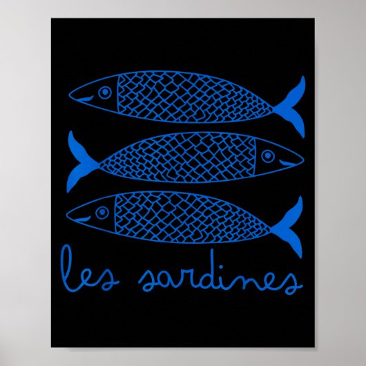 Les Sardines Tinned Fish Retro Graphic For Men Wom Poster (Voorkant)