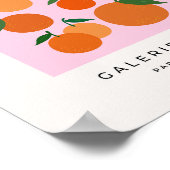 Les Sinaasappels 01 Retro Fruit Roze en Sinaasappe Poster (Hoek)