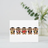 Les singes qui aiment les fruits briefkaart (Staand voorkant)