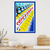 Les Trains du Soleil ~ Côte d'Azur Poster (Keuken)