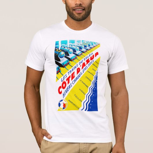 Les Trains du Soleil ~ Côte d'Azur T-shirt (Voorkant)