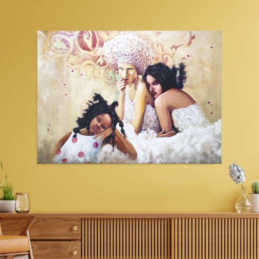 les trois femme canvas afdruk (Insitu (Woonkamer))