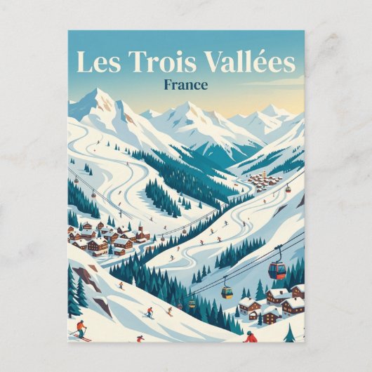 Les Trois Vallées Frankrijk Briefkaart (Voorkant)