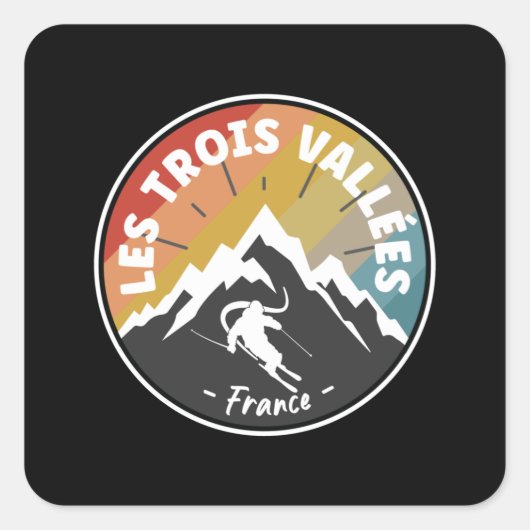 Les Trois Vallées Frankrijk heeft het geleend Vierkante Sticker (Voorkant)