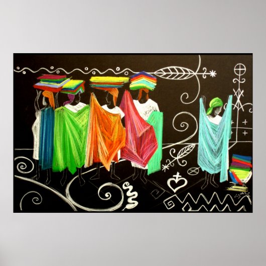 Les Vendeuses de Tissus Haitienne Poster (Voorkant)