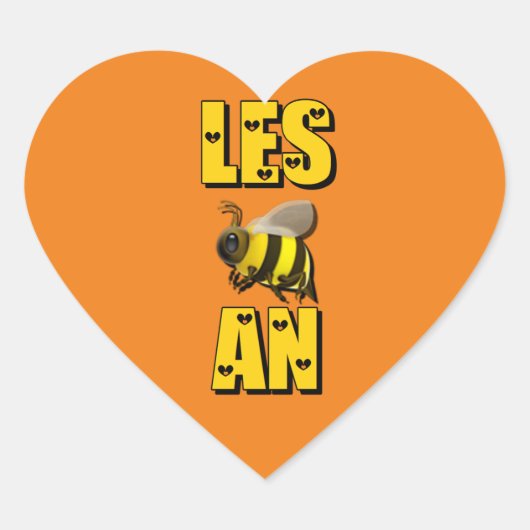 LES🐝AN Lesbian Pride Hart Sticker (Voorkant)