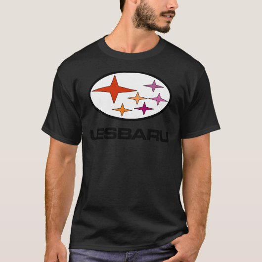 Lesbaru - Lesbian Car Logo Sticker T-shirt (Voorkant)