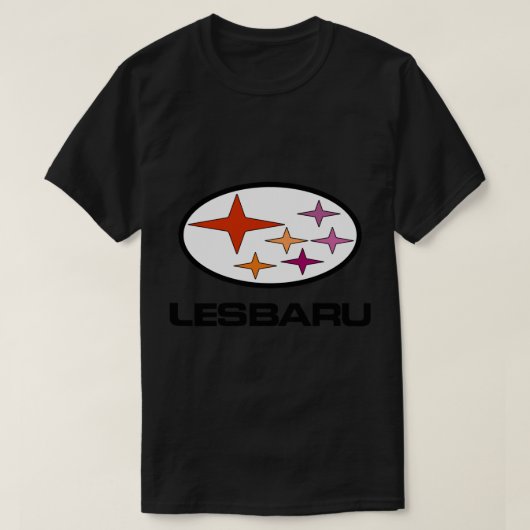Lesbaru - Lesbian Car Logo Sticker T-shirt (Design voorkant)