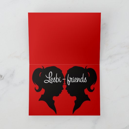 Lesbi - vrienden feestdagen kaart (Binnen)