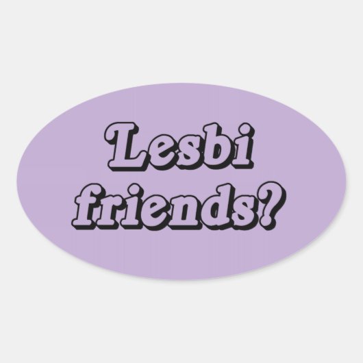 LESBI VRIENDEN OVALE STICKER (Voorkant)