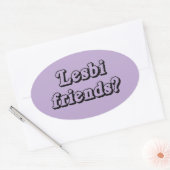 LESBI VRIENDEN OVALE STICKER (Envelop)