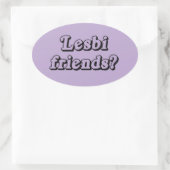 LESBI VRIENDEN OVALE STICKER (Tas)