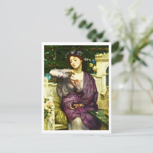 Lesbia en haar muggengraf door Sir Edward John Poy Briefkaart (Staand voorkant)