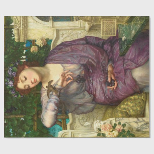 Lesbia en haar Sparrow (door Edward John Poynter) Cadeaupapier (Vlak)