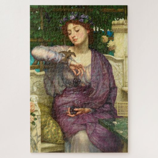 Lesbia en haar Sparrow (door Edward John Poynter) Legpuzzel (Verticaal)