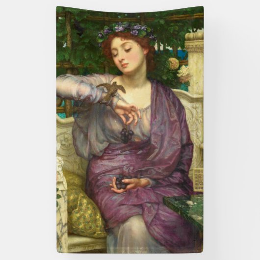 Lesbia en haar Sparrow (door Edward John Poynter) Spandoek (Verticaal)